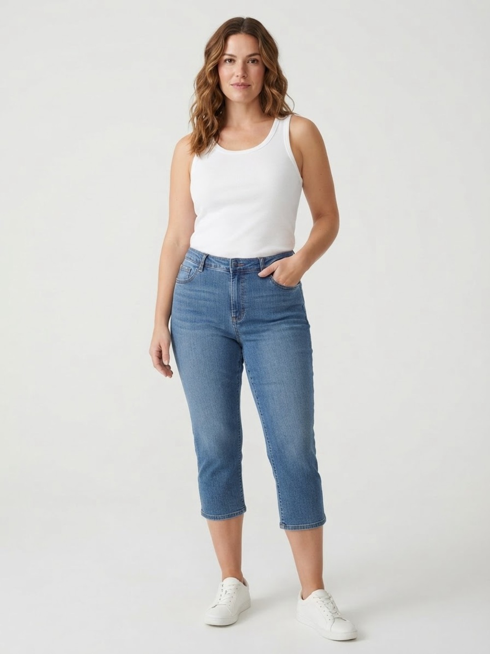 Sonoma Life + Style Stretch Denim Blue Jean Capri Pants Size 12